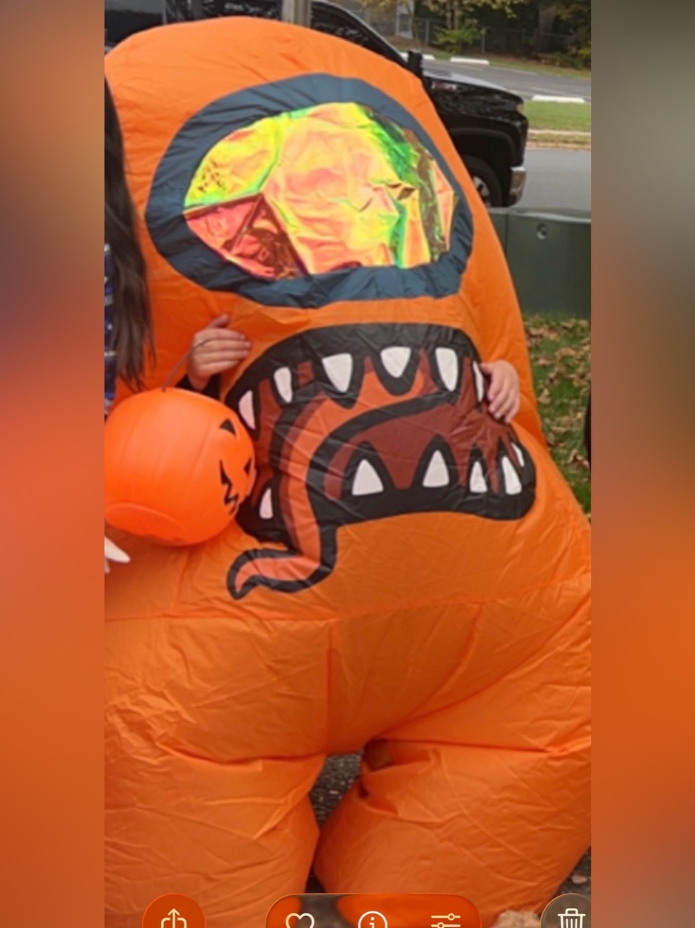 Among Us Inflatable Halloween Costume Kids Orange Impostor Crewmate